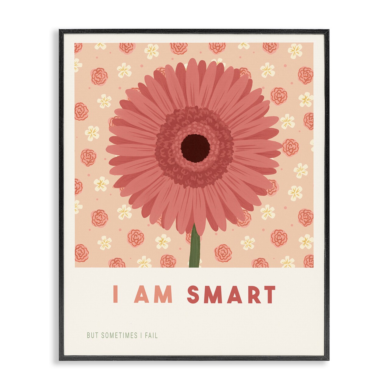 Stupell Industries Gerber Daisy I Am Smart Framed Giclee, design by Courtney Haley